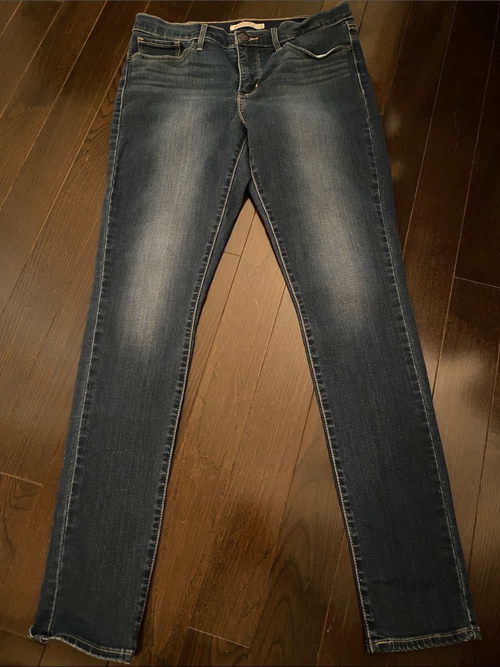 Women's Skinny Stretch Jeans - Dark Blue Wash
